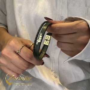 دستبند چرم مدل برگ کد A7