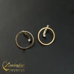 گوشواره طلا دایره 2 تکه E119