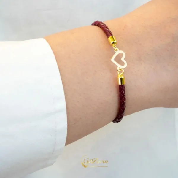 دستبند چرم طلا زنانه