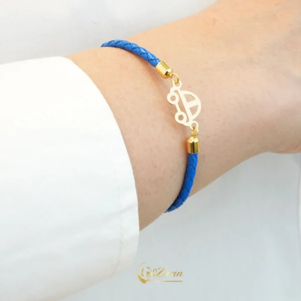 دستبند چرم و طلا زنانه