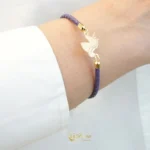 دستبند چرم و طلا زنانه