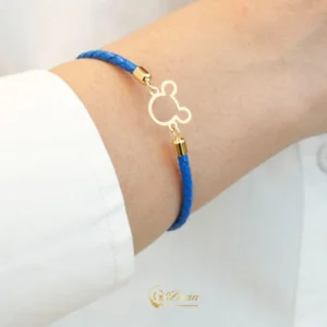 دستبند چرم و طلا زنانه