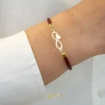 دستبند چرم طلا زنانه