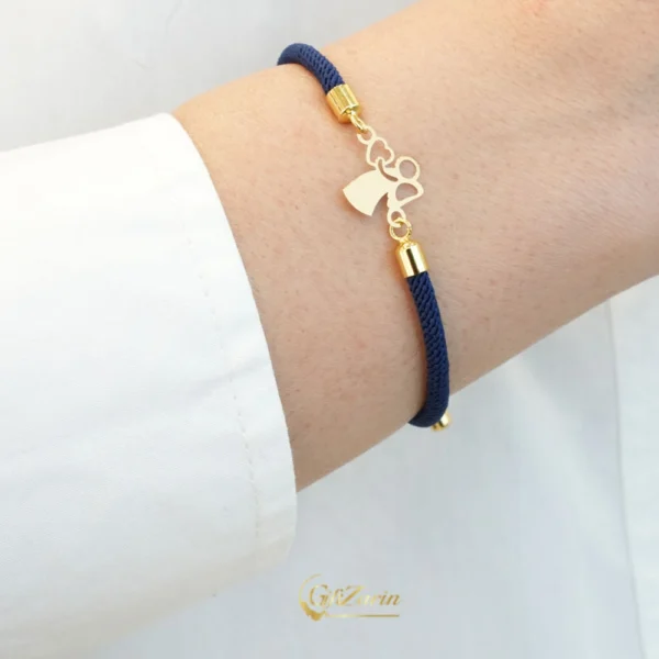 دستبند چرم و طلا زنانه