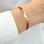 دستبند چرم طلا زنانه