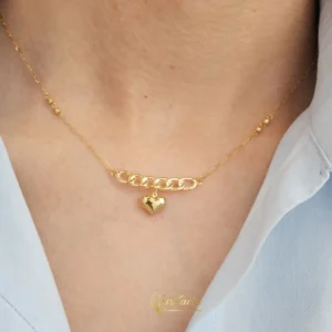 گردنبند طلا زنانه قلب و کارتیه