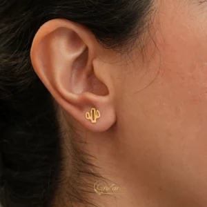 گوشواره طلا میخی کاکتوس